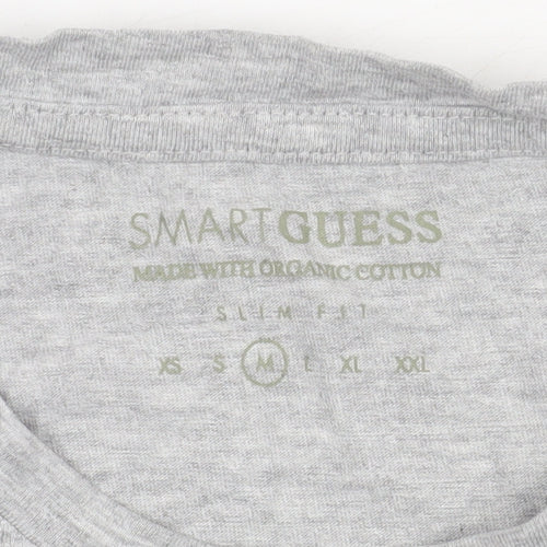 Smart Guess Men's Grey T-Shirt, Medium, Slim Fit