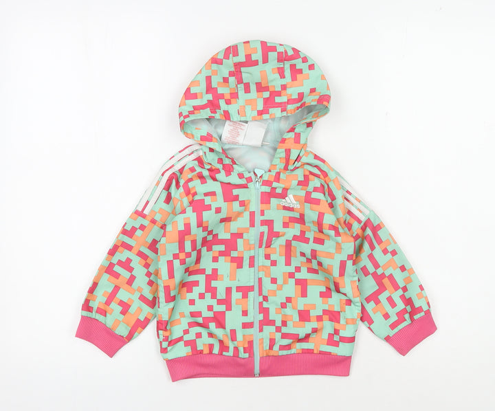 Adidas Girls Multicoloured Hooded Jacket 18-24 Months