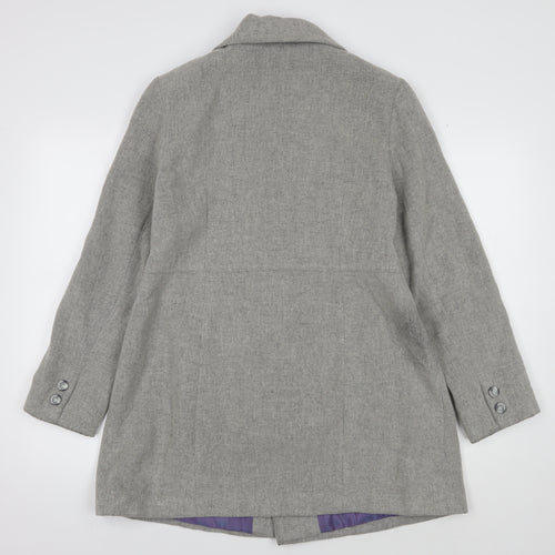 Jane Norman Grey Wool Mid-Length Coat Women UK 12