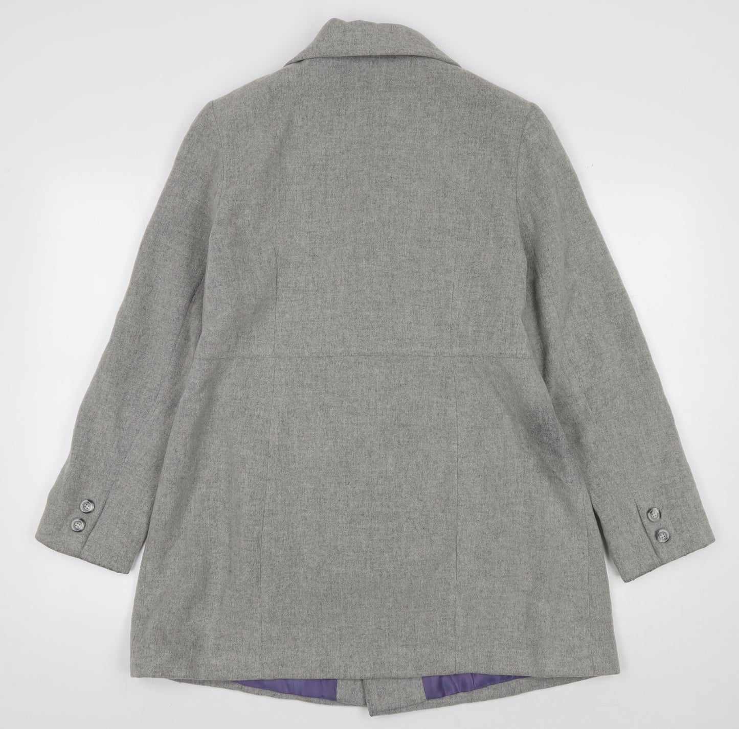 Jane Norman Grey Wool Mid-Length Coat Women UK 12