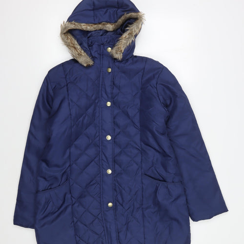 Anne de Lançay Women's Blue Hooded Puffer Jacket S