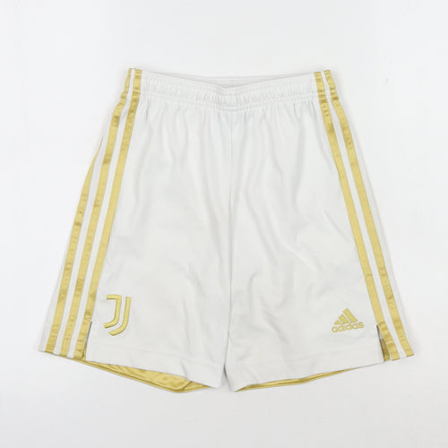 Adidas Boys White Athletic Football Shorts Size 11-12Y