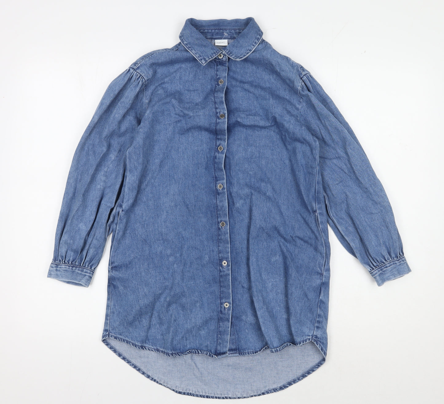 Next Blue Button-Up Collared Shirt for Girls, Size 9 Years