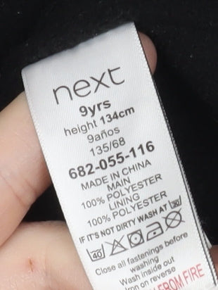 Next Boys Black Mid-Length Puffer Jacket 9 Years