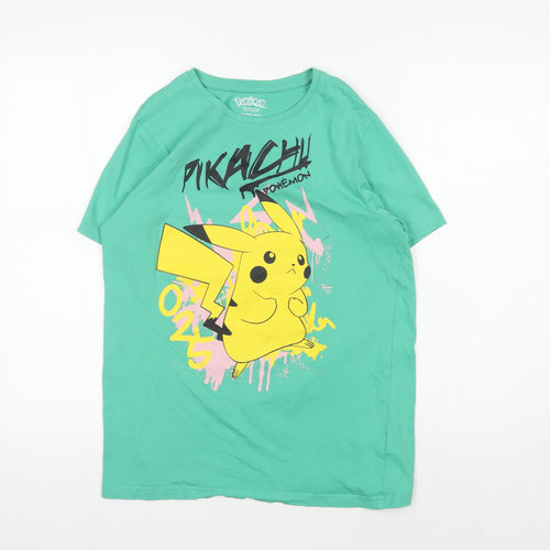 Pokémon Boys Green Pikachu Graphic T-Shirt 13-14 Years