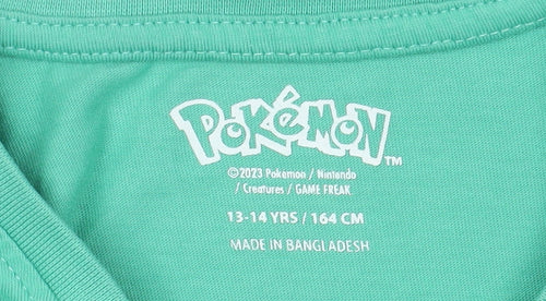 Pokémon Boys Green Pikachu Graphic T-Shirt 13-14 Years