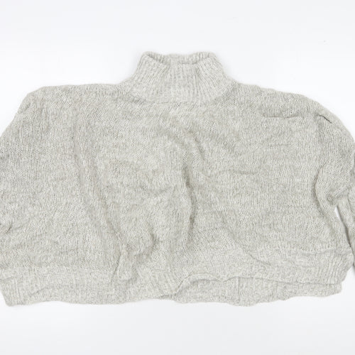 New Look Women's Grey Roll Neck Jumper, Size L