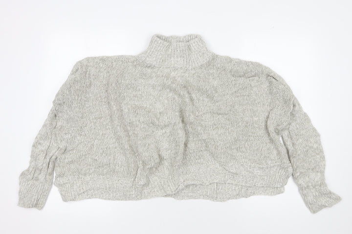 New Look Women's Grey Roll Neck Jumper, Size L