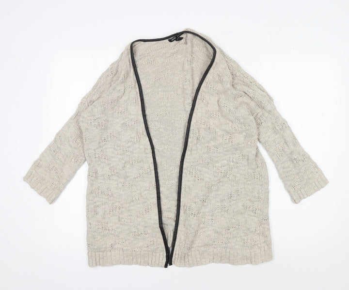 MNG Basics Women's Beige Open Knit Cardigan M