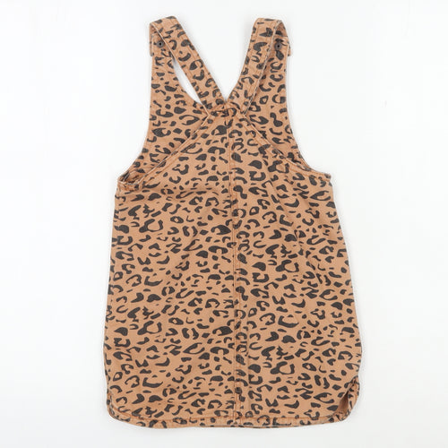 Next Girls Brown Animal Print Pinafore Dress 4-5 Years