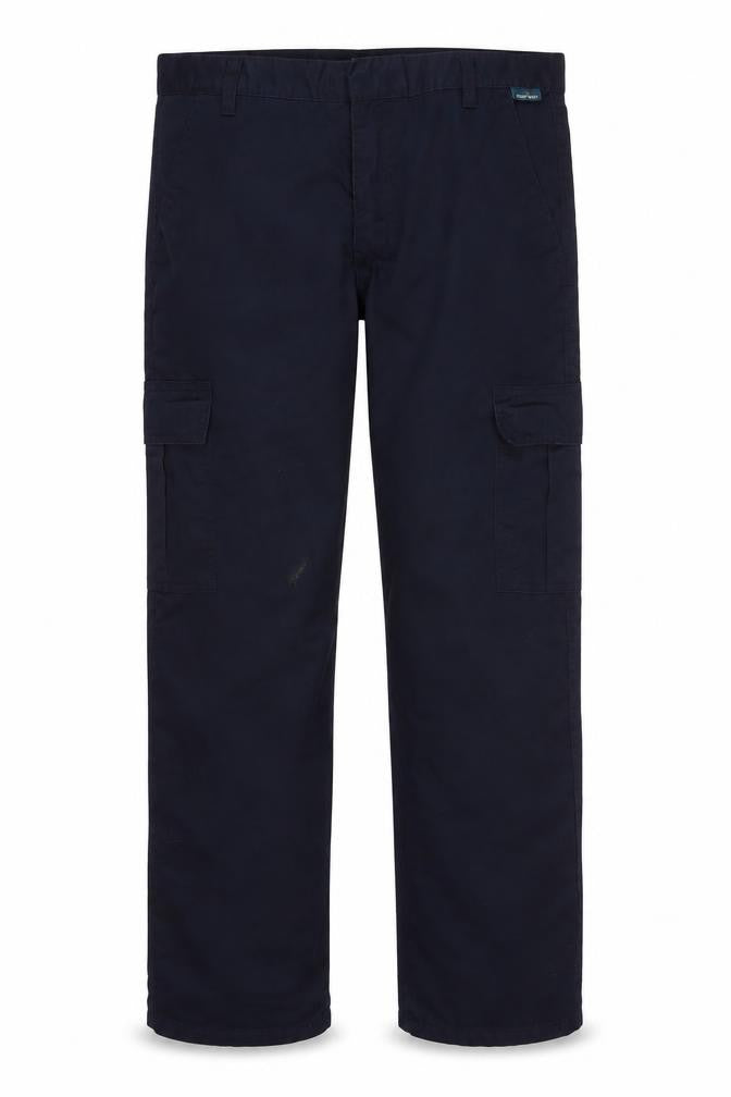 Front view of Portwest Men's Blue Cargo Trousers 32 in Regular