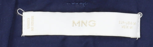 MNG Women's Blue Belted Wide-Leg Trousers Size M