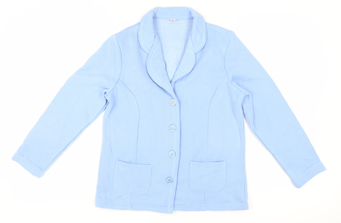Damart Women's Blue Suit Jacket Size S Shawl Collar