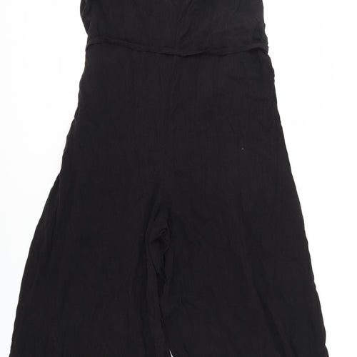 H&M Women's Black Linen Jumpsuit - Size 16