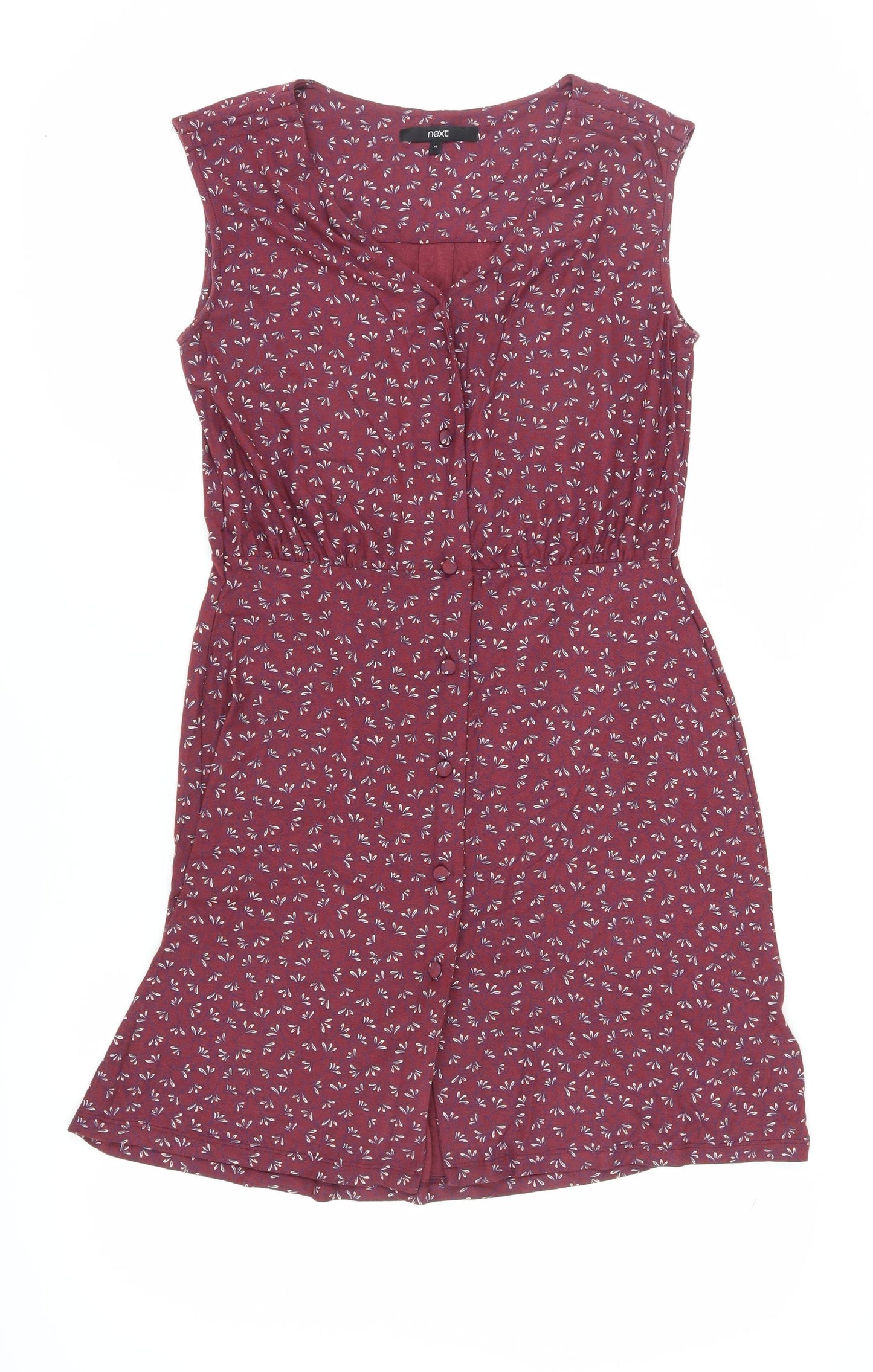 Next Women's Red Floral Shirt Dress Size 10