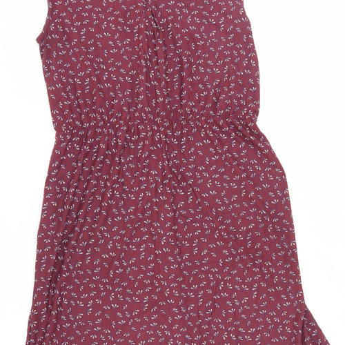 Next Women's Red Floral Shirt Dress Size 10