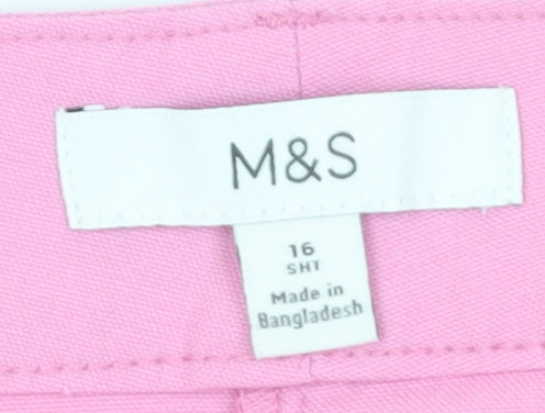 Marks and Spencer Pink Wide-Leg Trousers Size 16