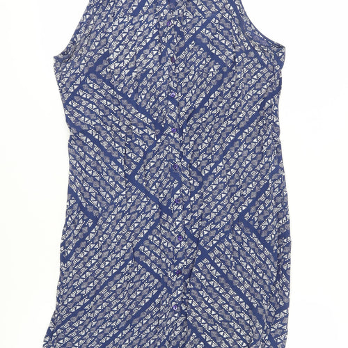 The Collection Debenhams Blue Geometric Shirt Dress Size 12