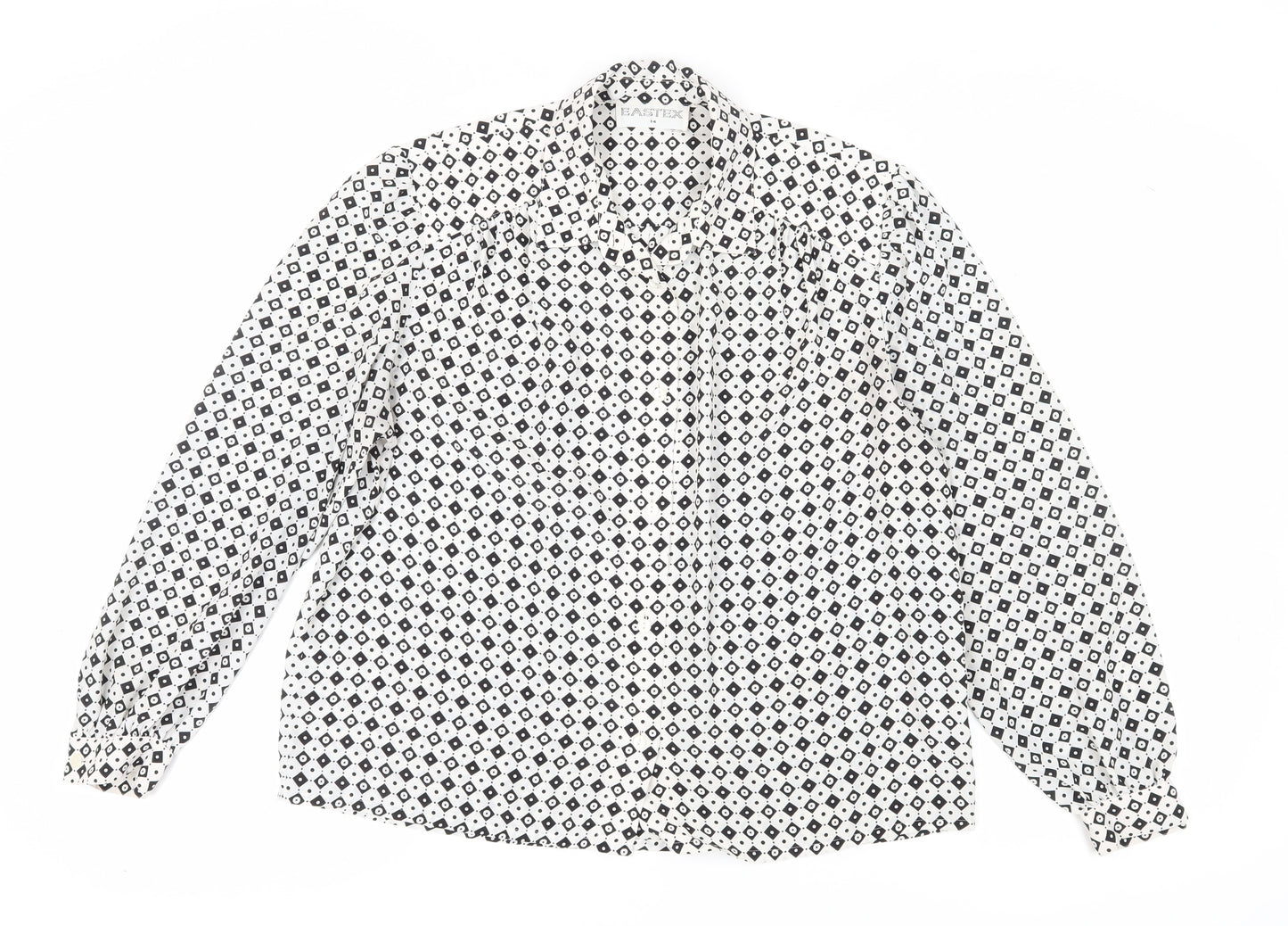 Easttex Women’s Geometric Button-Up Shirt, Size 14
