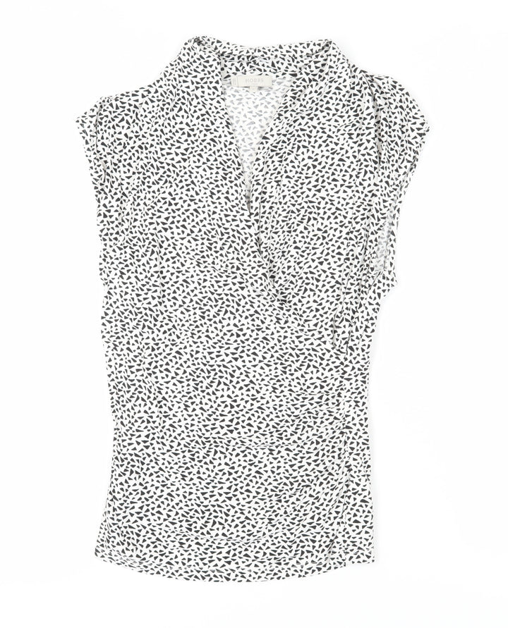 Hobbs Women's White Wrap Blouse M