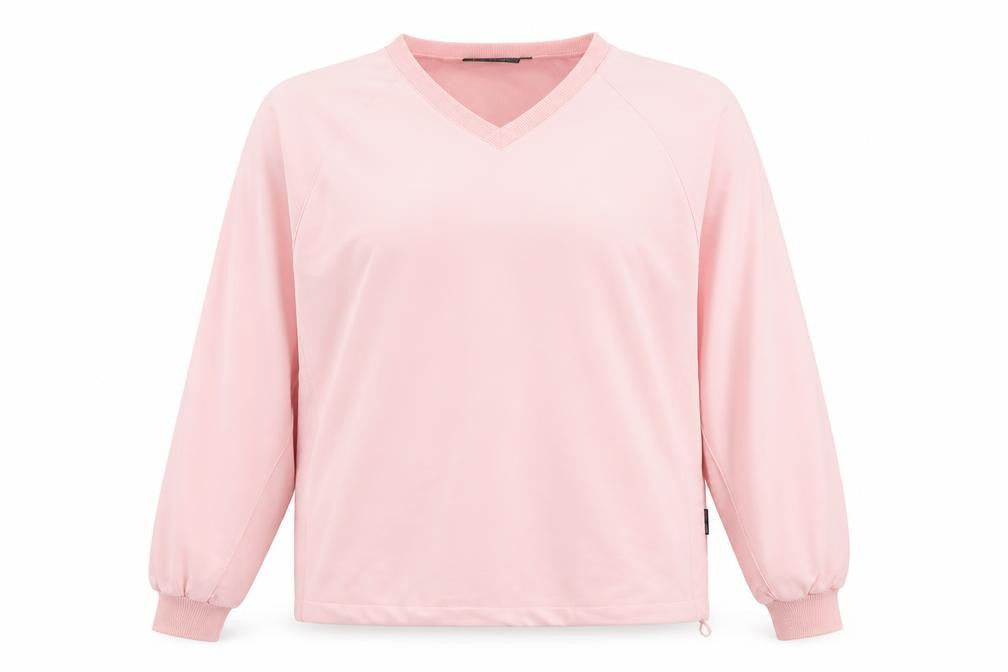 Front view of Glenmuir Women's Pink Pullover Sweatshirt, size M