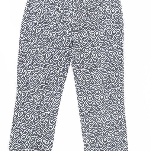 J.Crew Women's Blue Geometric Stretch Trousers