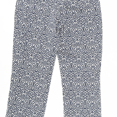 J.Crew Women's Blue Geometric Stretch Trousers