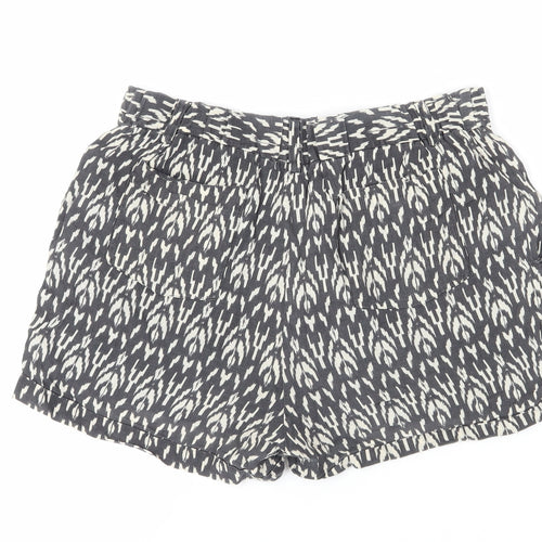Massimo Dutti Grey Women's Shorts Size 12 Geometric Print
