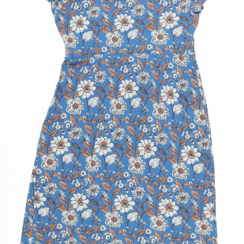 Seasalt Cornwall Women’s Blue Floral Midi Dress Size 14