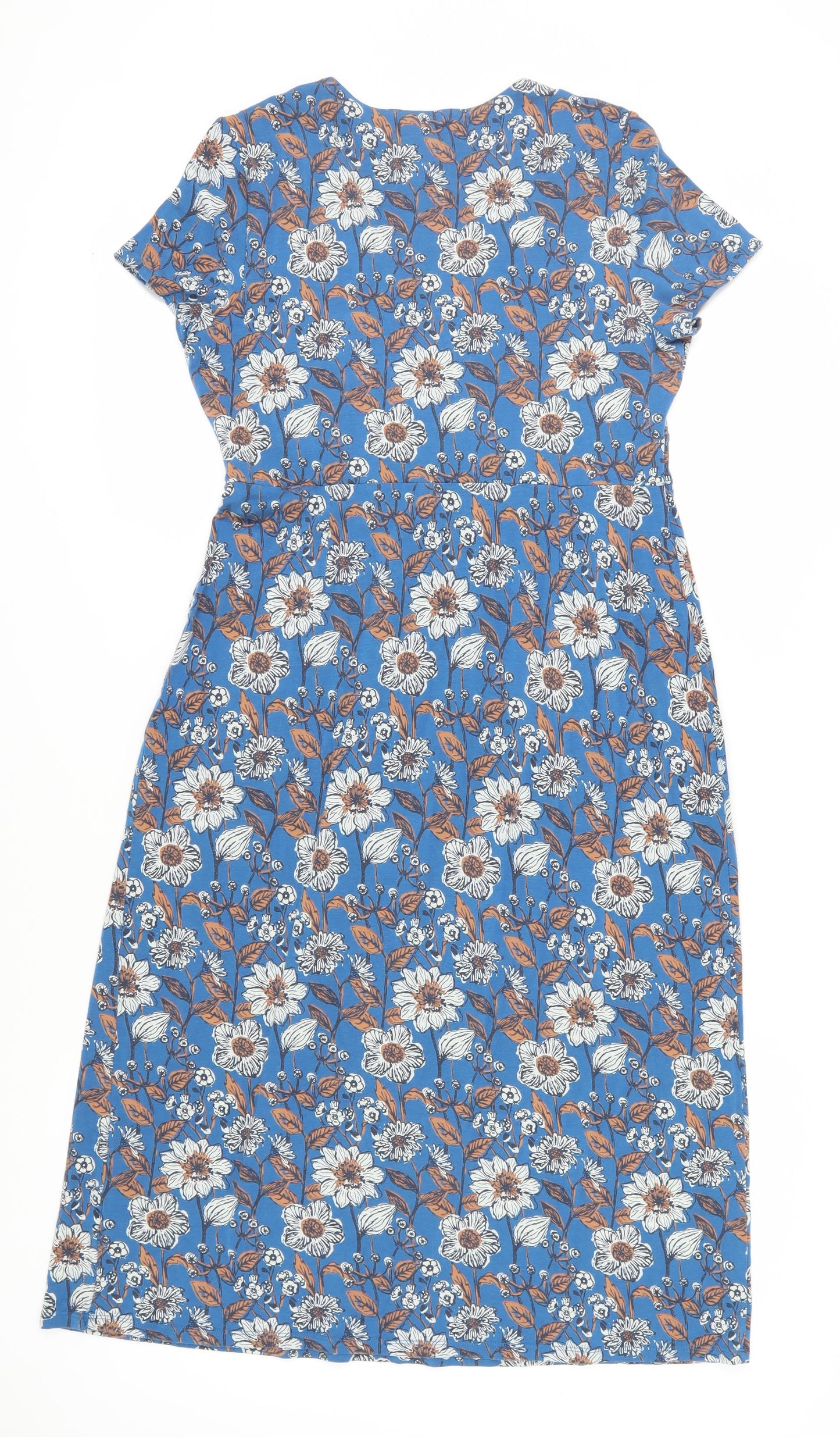 Seasalt Cornwall Women’s Blue Floral Midi Dress Size 14