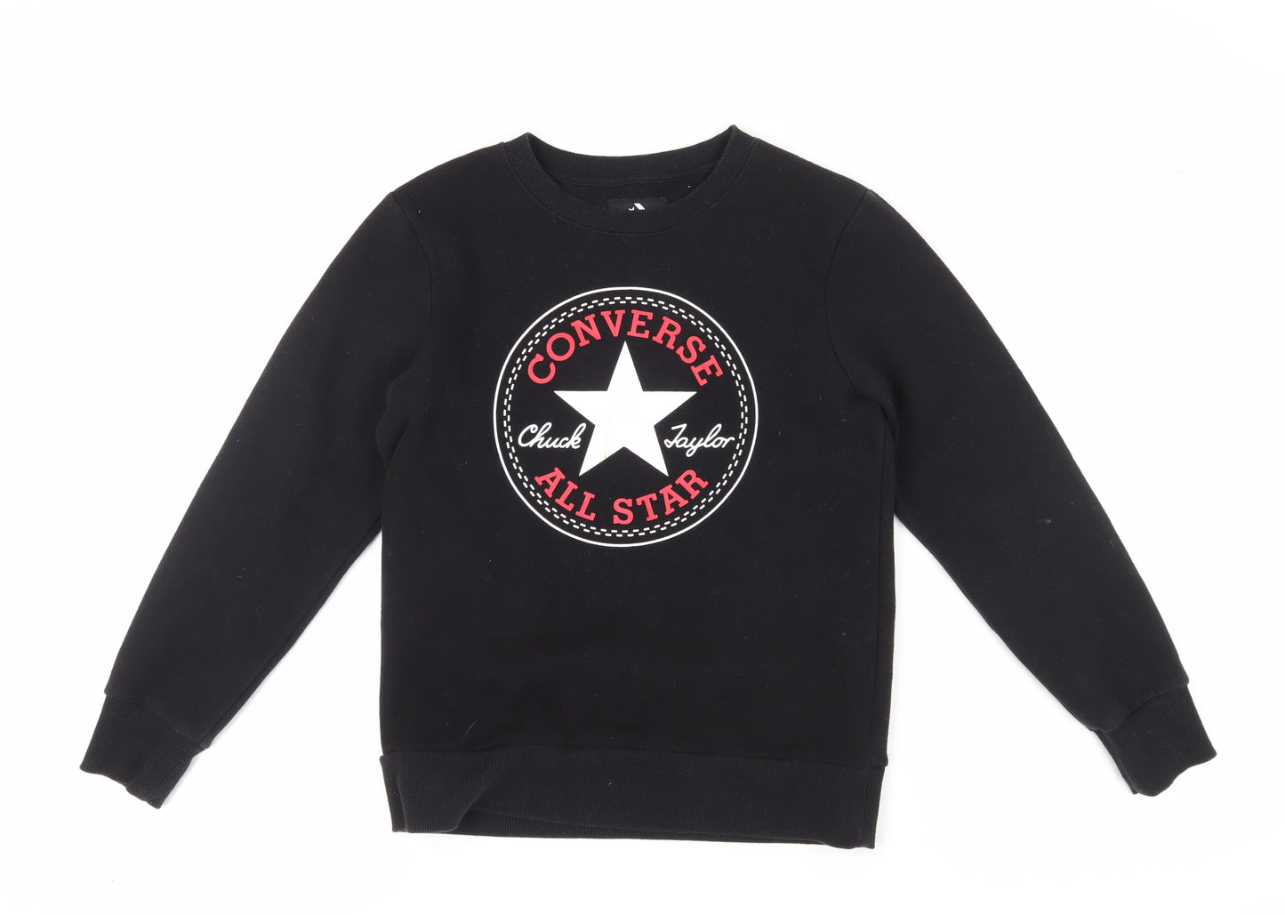 Converse Boys Black Pullover Sweatshirt Logo Design 10-12 Years