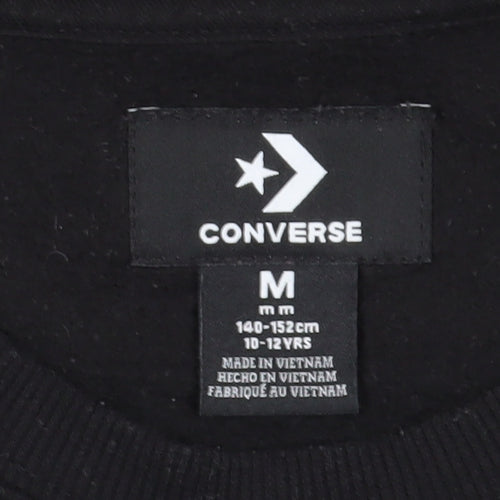 Converse Boys Black Pullover Sweatshirt Logo Design 10-12 Years
