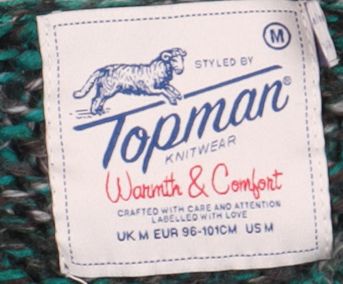 Topman Men's Green M Chunky Knit Pullover Jumper