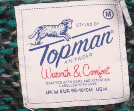 Topman Men's Green M Chunky Knit Pullover Jumper