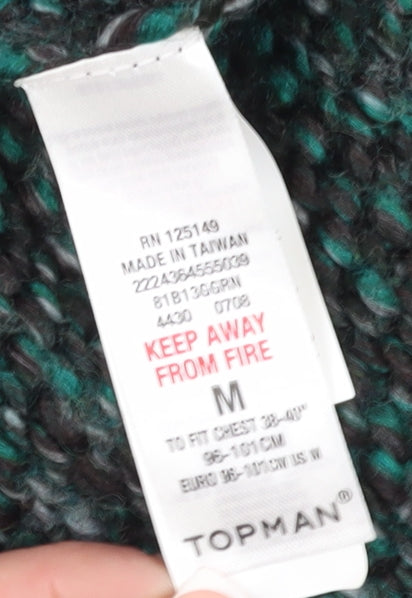 Topman Men's Green M Chunky Knit Pullover Jumper