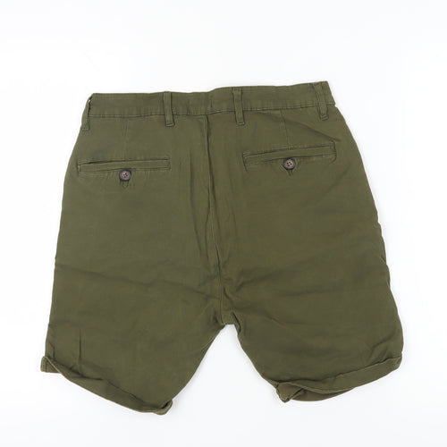 boohooMAN Men's Green Chino Shorts, Size 34