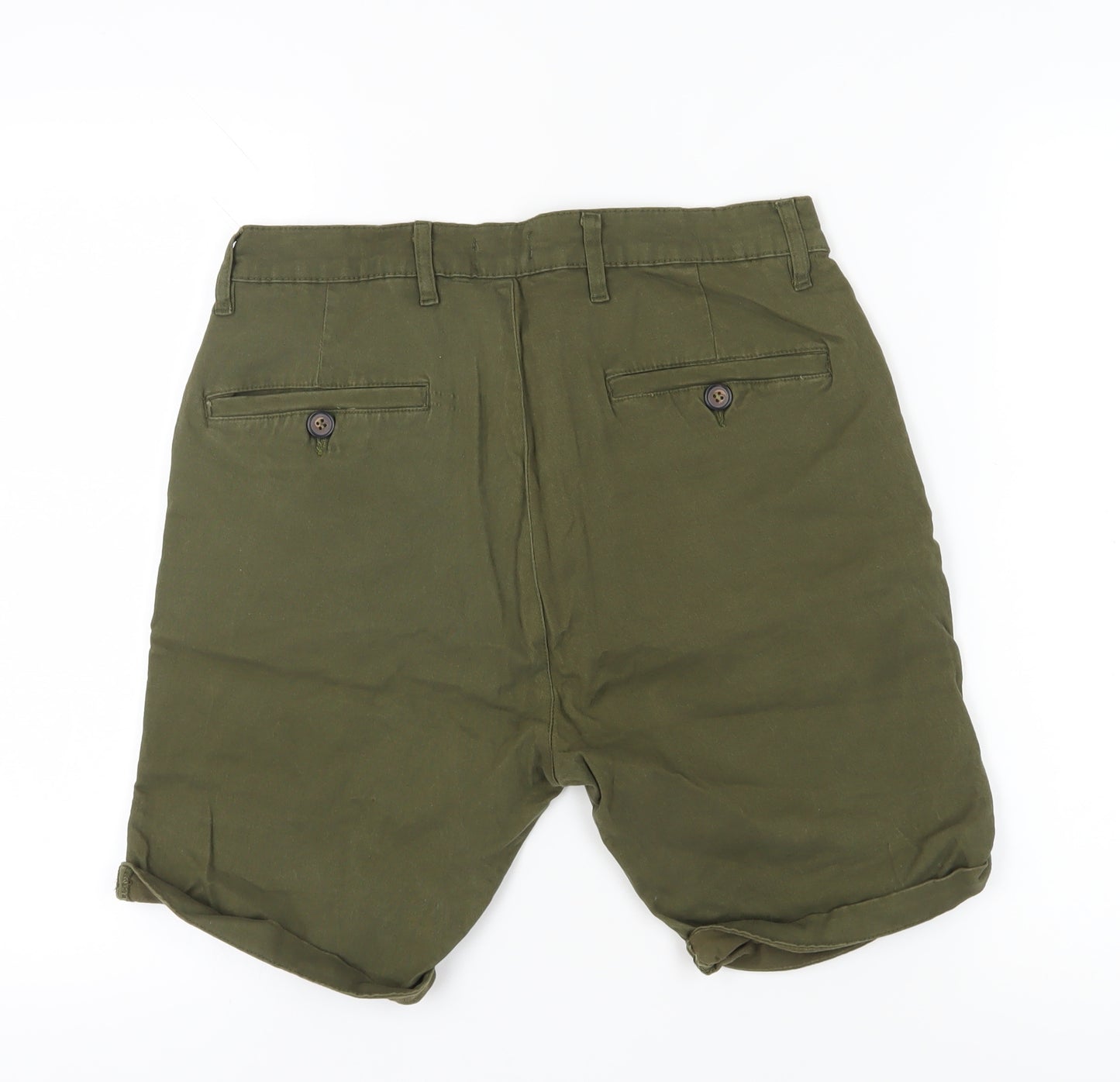 boohooMAN Men's Green Chino Shorts, Size 34