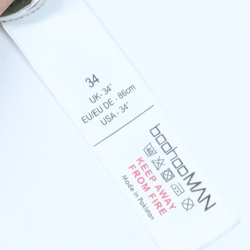 boohooMAN Men's Green Chino Shorts, Size 34