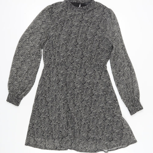 New Look Women's Grey Paisley Shift Dress, Size 12