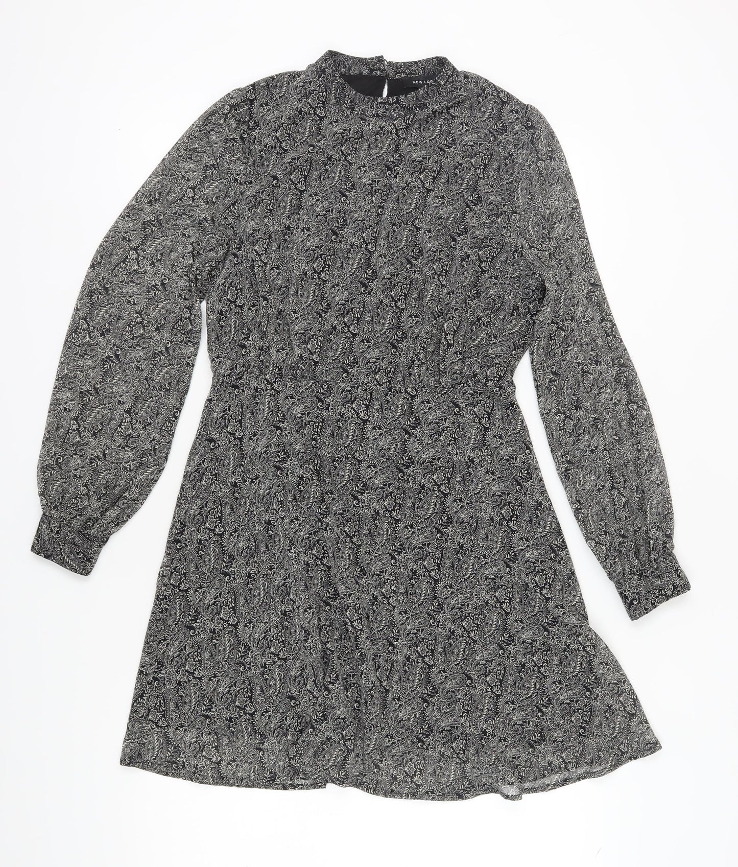 New Look Women's Grey Paisley Shift Dress, Size 12
