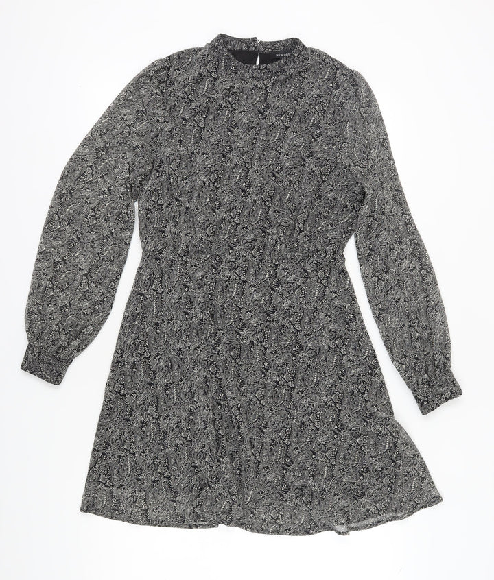 New Look Women's Grey Paisley Shift Dress, Size 12