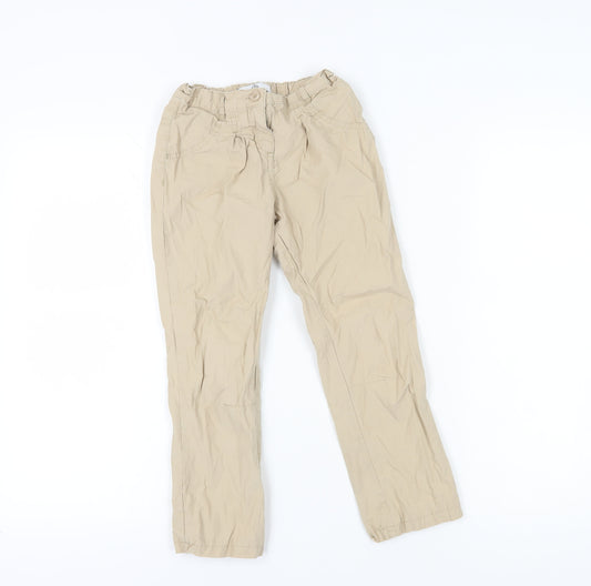 Front view of Marks & Spencer boys’ beige trousers, size 5-6, years