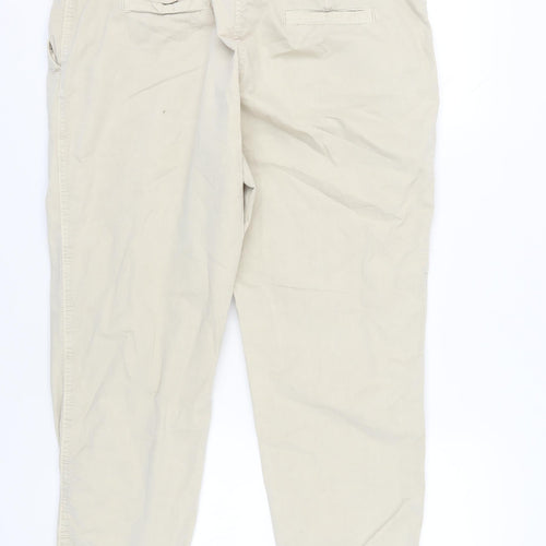 Marks and Spencer Women's Beige Chino Trousers - Size 18