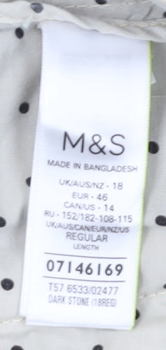 Marks and Spencer Women's Beige Chino Trousers - Size 18