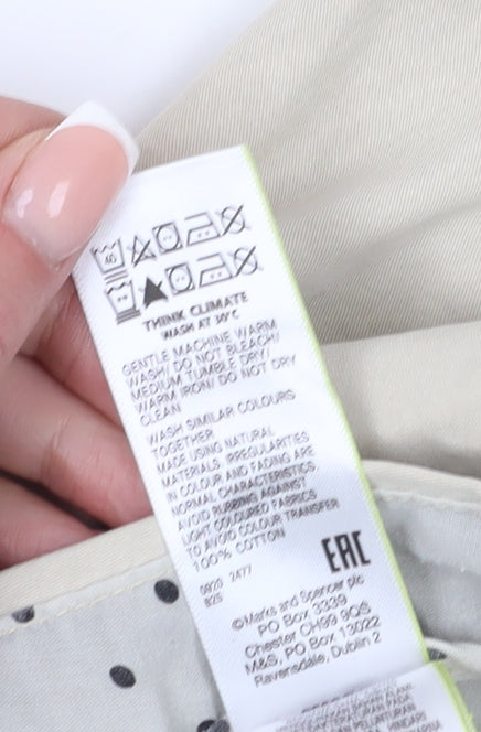 Marks and Spencer Women's Beige Chino Trousers - Size 18