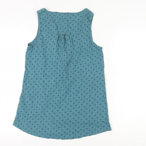 Fat Face Women's Blue Tank Top, Size 10, Crochet Detail