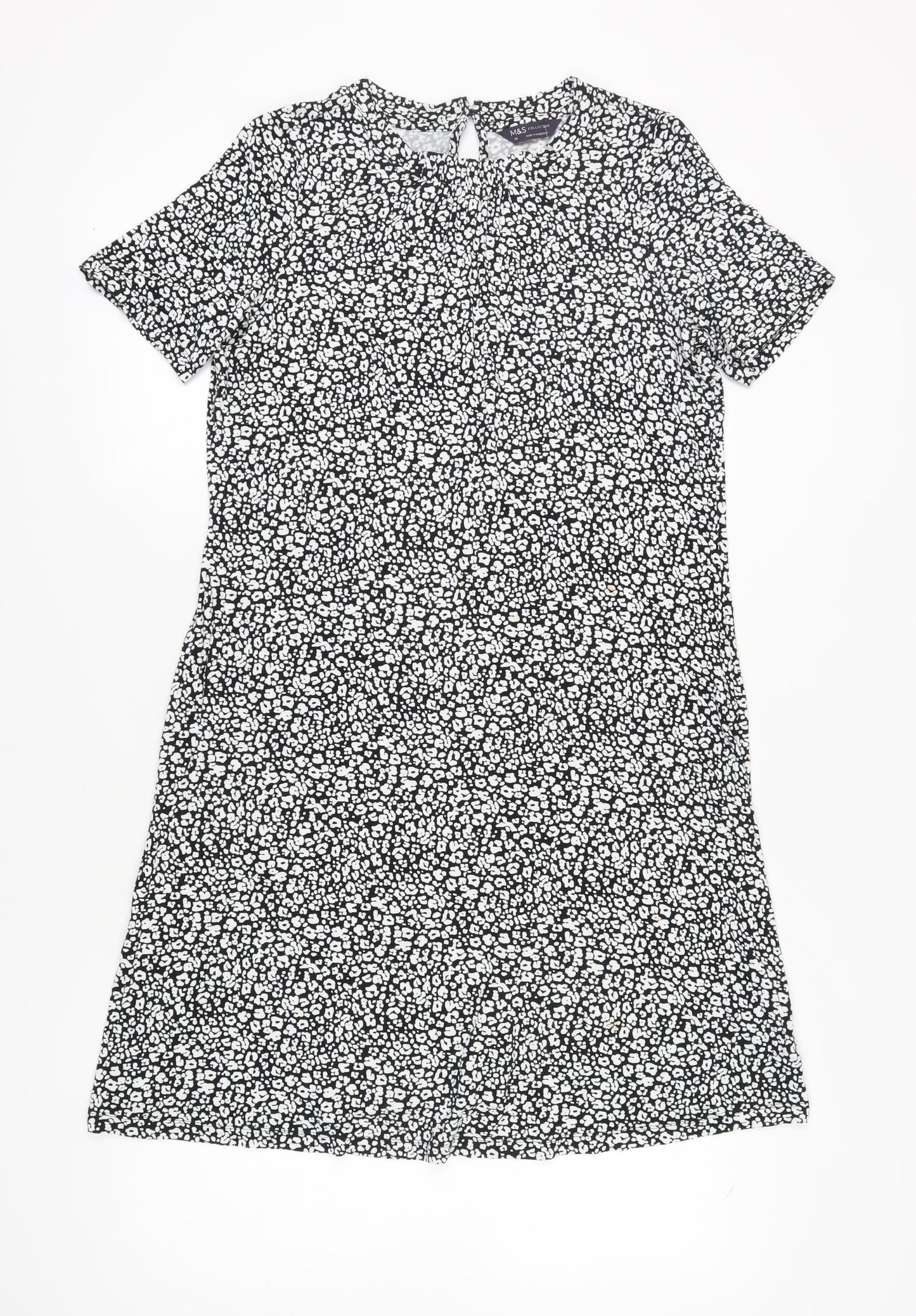 Marks and Spencer Women's Black Animal Print Shift Dress
