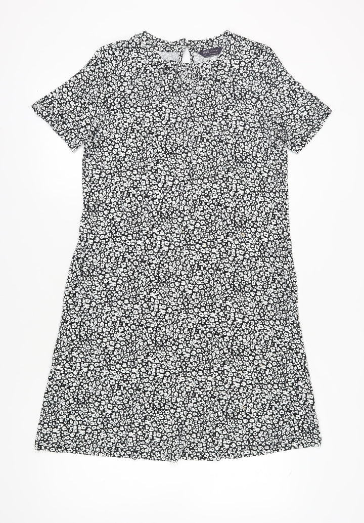 Marks and Spencer Women's Black Animal Print Shift Dress