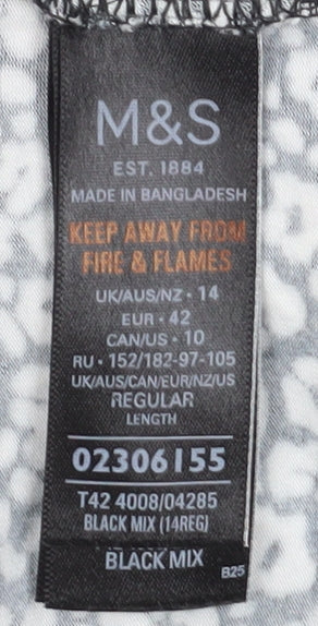 Marks and Spencer Women's Black Animal Print Shift Dress