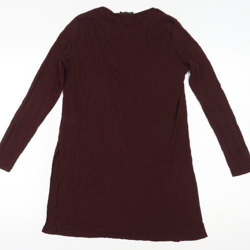 Zara Women’s Brown Long Sleeve Tunic T-Shirt M